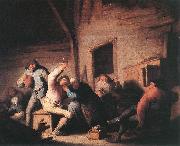 adriaen van ostade, Carousing peasants in a tavern.